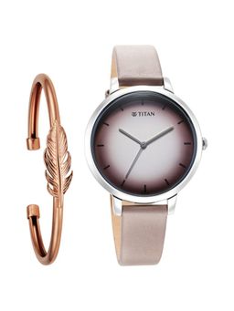 Titan - Purple Stackable Quartz Analog Grey Dial Watch for Women with Bracelet (M)