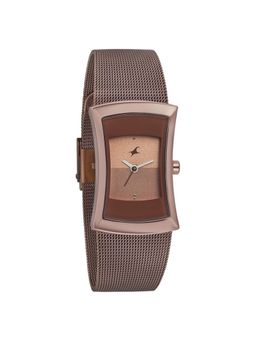 Fastrack - Pulse Quartz Analog Brown Dial Stainless Steel Strap Watch for Women (M)