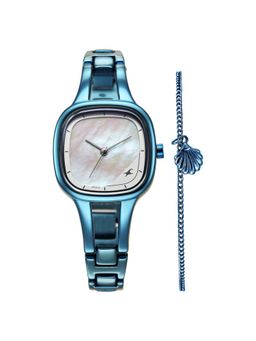 Fastrack - Pulse Quartz Analog Mother of Pearl Dial Metal Strap Watch for Women with Bracelet (M)