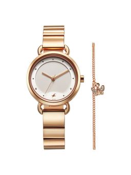 Fastrack - Pulse Quartz Analog Silver Dial Stainless Steel Strap Watch for Women with Bracelet (M)