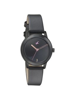 Fastrack - Pulse Quartz Analog Black Dial Leather Strap Watch for Women (M)