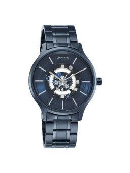 Sonata - Unveil Quartz Analog Blue Dial Stainless Steel Strap Watch for Men (M)