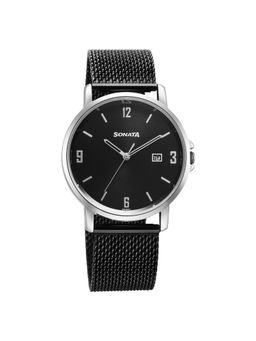 Sonata - Quartz Analog Black Dial Watch for Men (M)