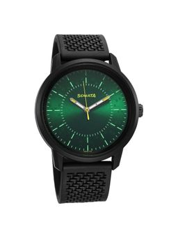 Sonata - Volt Quartz Analog Green Dial Polyurethane Strap Watch for Men (M)