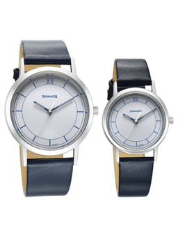 Sonata - Men Analog Grey Dial Blue Strap Watches (M)