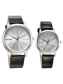 Sonata - Men Analog Silver Dial Black Strap Watches (M)