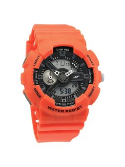 Sonata - Sf Dreamer Series Quartz Digital Analog Digital Orange Plastic Strap for Men (M)