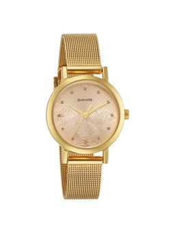 Sonata - Quartz Analog Rose Gold Stainless Steel Strap for Women (M)