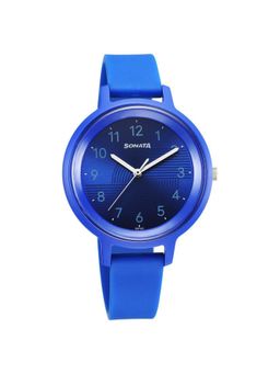 Sonata - Splash Quartz Analog Blue Dial Plastic Strap Watch for Women (M)