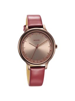 Sonata - Blush Quartz Analog Brown Dial Leather Strap Watch for Women (M)