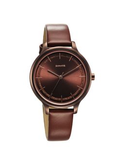 Sonata - Blush Quartz Analog Brown Dial Leather Strap Watch for Women (M)