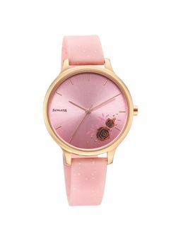 Sonata - Blush Quartz Analog Pink Dial Plastic Strap Watch for Women (M)