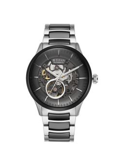 Titan - Ceramic Fusion Automatic Black Dial Stainless Steel Strap Watch for Men (M)