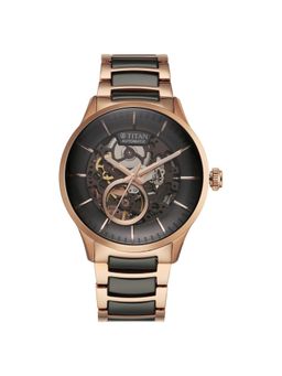 Titan - Ceramic Fusion Automatic Black Dial Stainless Steel Strap Watch for Men (M)