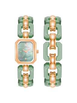 Anne Klein - Quartz Analog Green Dial Metal Strap Watch for Women with Bracelet (M)