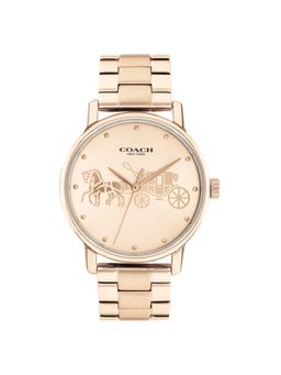 Coach - Quartz Analog Rose Gold Dial Stainless Steel Strap Watch for Women (M)