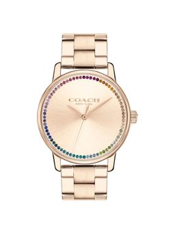 Coach - Quartz Analog Rose Gold Dial Stainless Steel Strap Watch for Women (M)