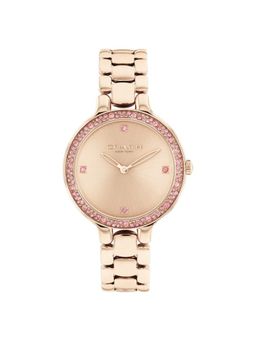 Coach - Quartz Analog Rose Gold Dial Stainless Steel Strap Watch for Women (M)