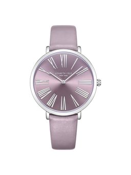 Kenneth Cole - Quartz Analog Purple Dial Purple Leather Strap Watch for Women (M)