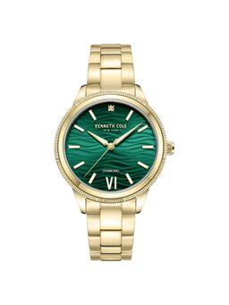 Kenneth Cole - Quartz Analog Green Dial Metal Strap Watch for Women (M)