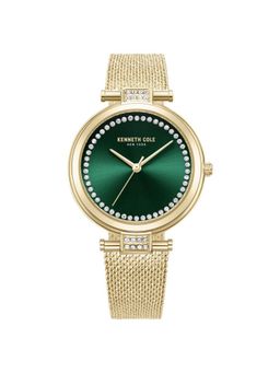 Kenneth Cole - Quartz Analog Green Dial Golden Stainless Steel Strap Watch for Women (M)