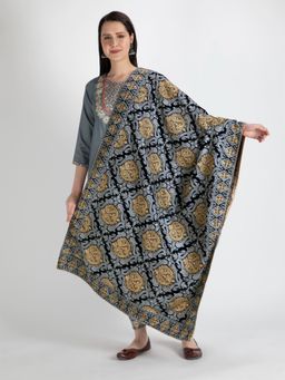 Moda Chales - Women Velvet Dupatta Shawl - Black, Silver, Gold (L)