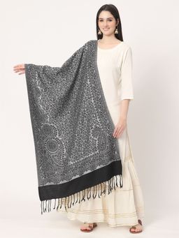 Moda Chales - Black Paisley Pattern Viscose Stole (M)