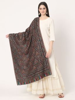 Moda Chales - Black Wool Soft Multi Weave Kani Stole (M)
