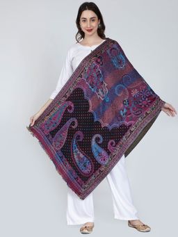 Moda Chales - Black Multi Colored Multi Weave Stole (M)
