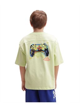 RARE ONES - Green Boxy Fit Front and Back Print T-Shirt