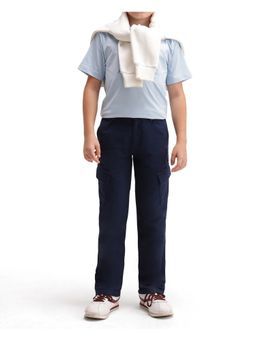 RARE ONES - Navy Blue Solid Cargo Pant