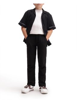 RARE ONES - Black Regular Fit Trouser with Drawcord