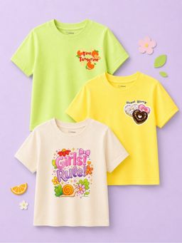 Kidbea - Multi-Colour Bamboo Kids Comfort T-Shirt (Pack of 3)