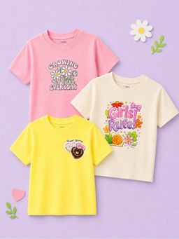 Kidbea - Multi-Colour Bamboo Kids Comfort T-Shirt (Pack of 3)