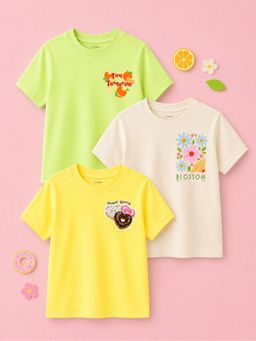 Kidbea - Multi-Colour Bamboo Kids Comfort T-Shirt (Pack of 3)