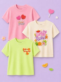 Kidbea - Multi-Colour Bamboo Kids Comfort T-Shirt (Pack of 3)