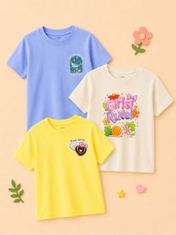 Kidbea - Multi-Colour Bamboo Kids Comfort T-Shirt (Pack of 3)