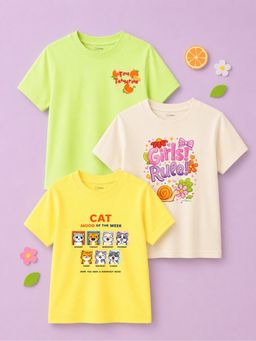 Kidbea - Multi-Colour Bamboo Kids Comfort T-Shirt (Pack of 3)