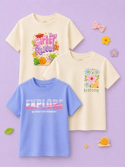 Kidbea - Multi-Colour Bamboo Kids Comfort T-Shirt (Pack of 3)