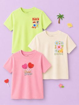 Kidbea - Multi-Colour Bamboo Kids Comfort T-Shirt (Pack of 3)