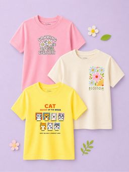 Kidbea - Multi-Colour Bamboo Kids Comfort T-Shirt (Pack of 3)