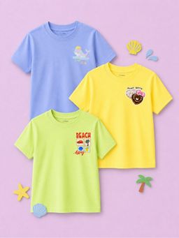 Kidbea - Multi-Colour Bamboo Kids Comfort T-Shirt (Pack of 3)