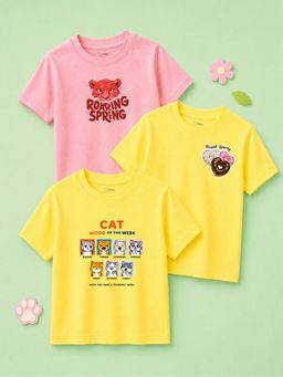Kidbea - Multi-Colour Bamboo Kids Comfort T-Shirt (Pack of 3)