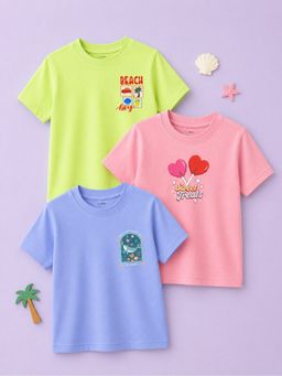 Kidbea - Multi-Colour Bamboo Kids Comfort T-Shirt (Pack of 3)