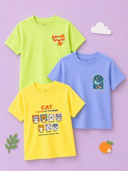 Kidbea - Multi-Colour Bamboo Kids Comfort T-Shirt (Pack of 3)