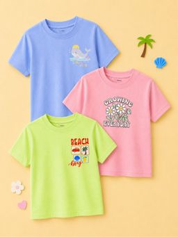 Kidbea - Multi-Colour Bamboo Kids Comfort T-Shirt (Pack of 3)