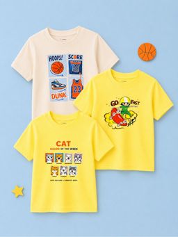 Kidbea - Multi-Colour Bamboo Kids Comfort T-Shirt (Pack of 3)