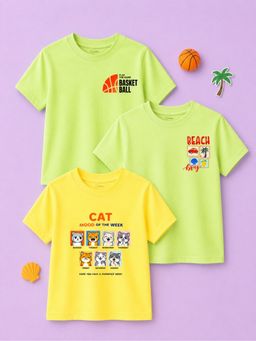 Kidbea - Multi-Colour Bamboo Kids Comfort T-Shirt (Pack of 3)