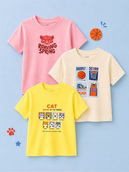 Kidbea - Multi-Colour Bamboo Kids Comfort T-Shirt (Pack of 3)