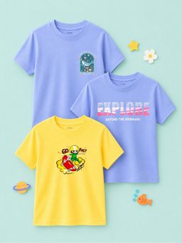 Kidbea - Multi-Colour Bamboo Kids Comfort T-Shirt (Pack of 3)